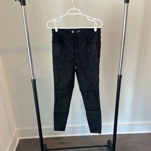 KUT Black Snake Print Pants